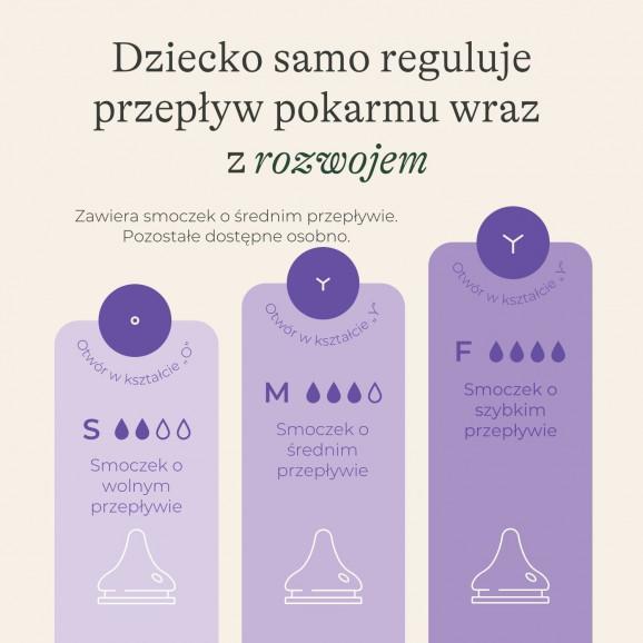 Lansinoh Natural Wave® Butelka do karmienia 240 ml ze smoczkiem o średnim przepływie - zdjęcie produktu
