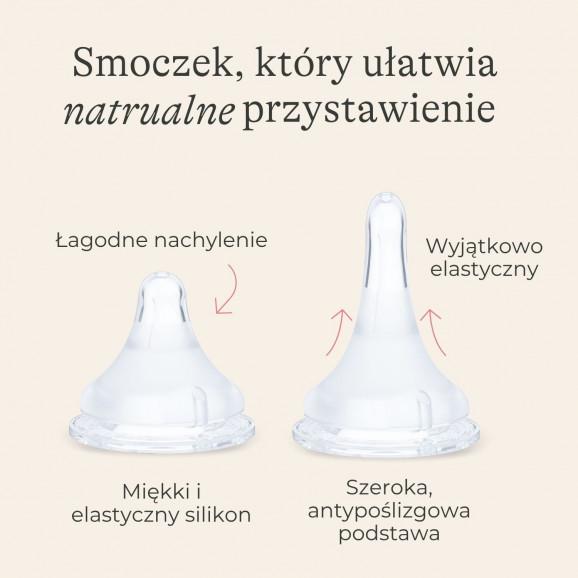 Lansinoh Natural Wave® Butelka do karmienia 240 ml ze smoczkiem o średnim przepływie - zdjęcie produktu
