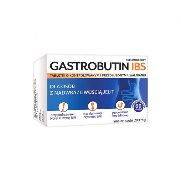 Gastrobutin IBS – tabletki o zmodyfikowanym (przedłużonym) uwalnianiu (60 tabletek) Gastrobutin IBS – tabletki o zmodyfikowanym (przedłużonym) uwalnianiu (60 tabletek) - zdjęcie produktu