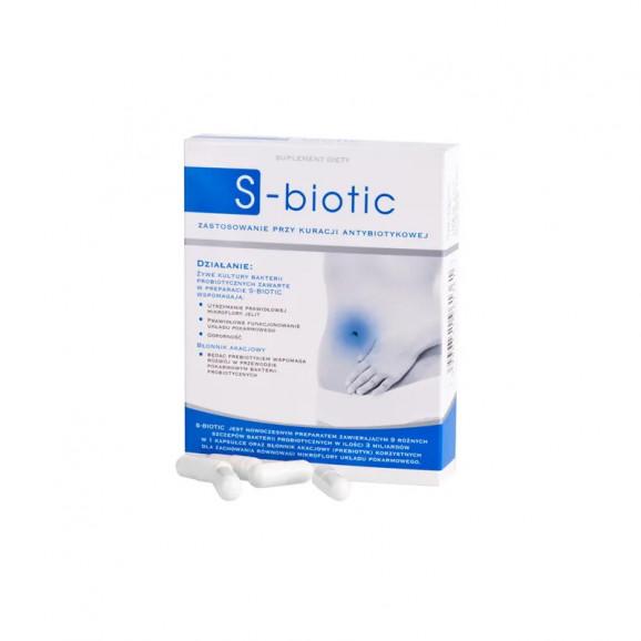 S-biotic – probiotyk + prebiotyk, suplement diety (15 kapsułek) S-biotic – probiotyk + prebiotyk, suplement diety (15 kapsułek) - zdjęcie produktu