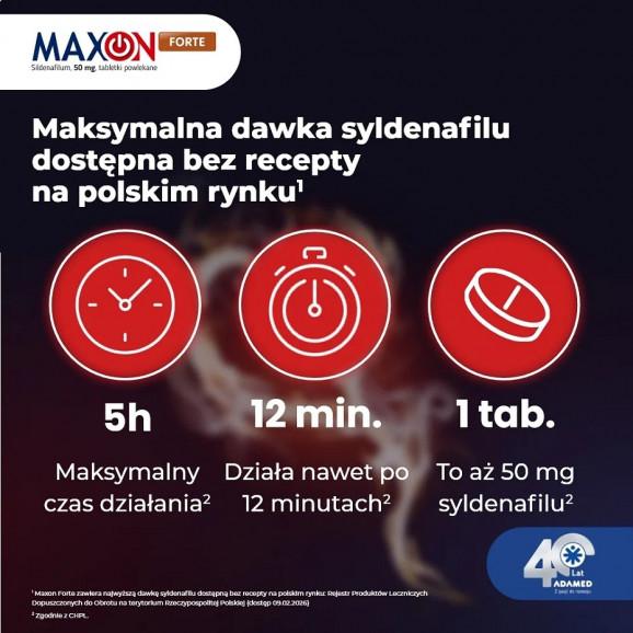 Maxon Forte 50 mg, tabletki powlekane – lek OTC 4 x 4 tabletki - zdjęcie produktu