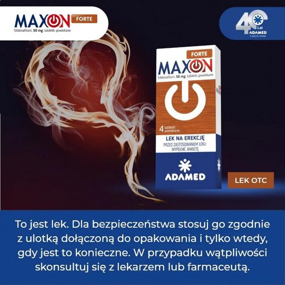 Maxon Forte 50 mg, tabletki powlekane – lek OTC 8 x 4 tabletki Maxon Forte 50 mg, tabletki powlekane – lek OTC 8 x 4 tabletki - zdjęcie produktu
