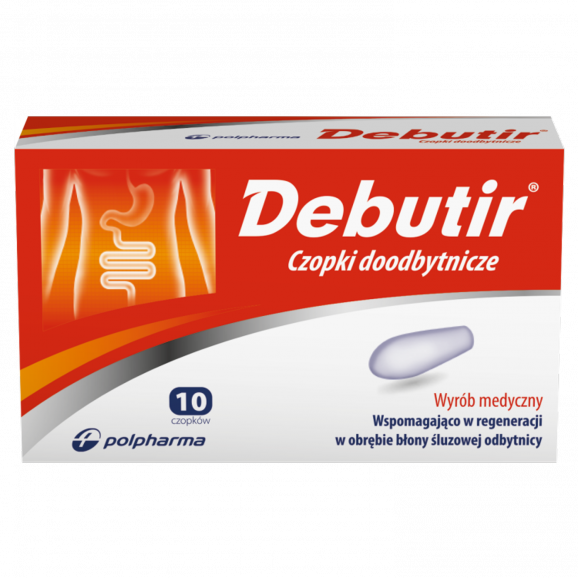Debutir, czopki doodbytnicze – wyrób medyczny (10 szt.) - zdjęcie produktu