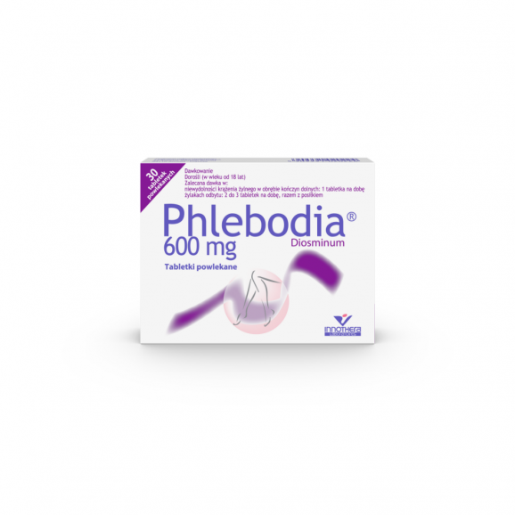 Phlebodia 600 mg – tabletki powlekane, lek bez recepty (30 tabletek) Phlebodia 600 mg – tabletki powlekane, lek bez recepty (30 tabletek) - zdjęcie produktu