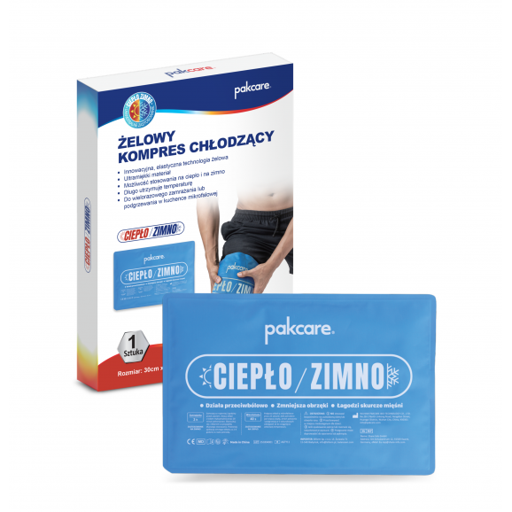 Pakcare Żelowy kompres chłodzący ciepło-zimno 30 cm x 20 cm – wyrób medyczny (1 szt.) Pakcare Żelowy kompres chłodzący ciepło-zimno 30 cm x 20 cm – wyrób medyczny (1 szt.) - zdjęcie produktu