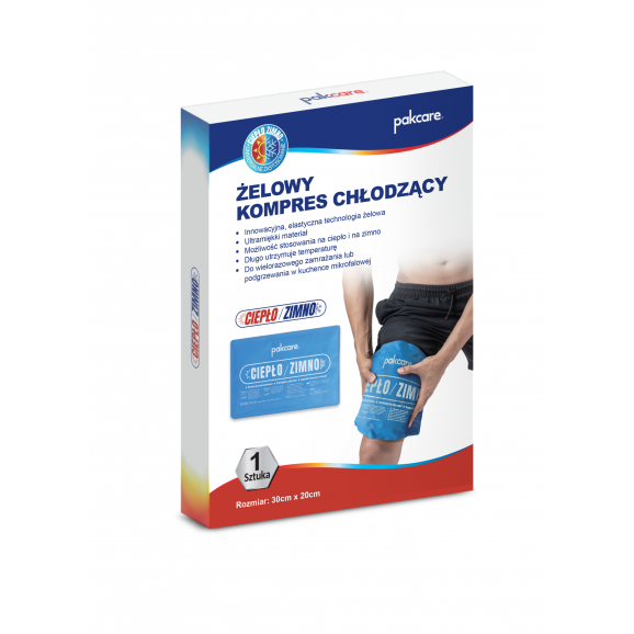 Pakcare Żelowy kompres chłodzący ciepło-zimno 30 cm x 20 cm – wyrób medyczny (1 szt.) Pakcare Żelowy kompres chłodzący ciepło-zimno 30 cm x 20 cm – wyrób medyczny (1 szt.) - zdjęcie produktu