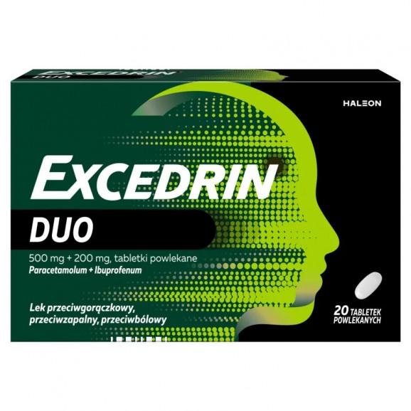 Excedrin Duo 200 mg + 500 mg, tabletki powlekane (20 tabletek) Excedrin Duo 200 mg + 500 mg, tabletki powlekane (20 tabletek) - zdjęcie produktu