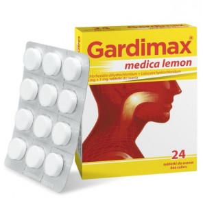 Gardimax Medica Lemon, 5 mg + 1 mg, tabletki do ssania o smaku cytrynowym (24 szt.) - zdjęcie produktu