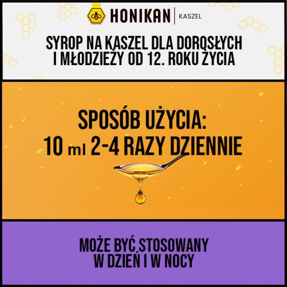 Honikan Kaszel – syrop na kaszel suchy i mokry (230 g) – wyrób medyczny Honikan Kaszel – syrop na kaszel suchy i mokry (230 g) – wyrób medyczny - zdjęcie produktu