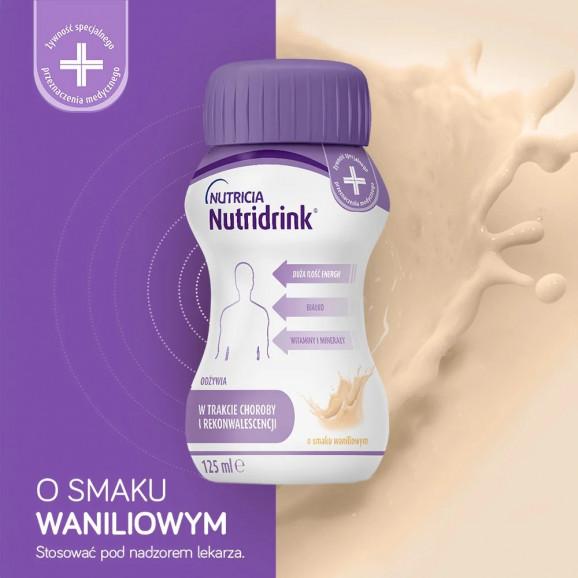 Nutridrink, smak waniliowy – żywność specjalnego przeznaczenia medycznego (4 x 125 ml) - zdjęcie produktu
