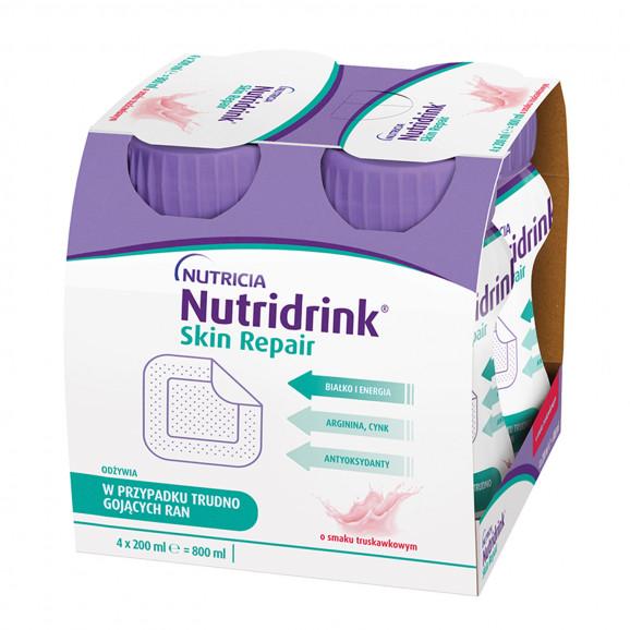 Nutridrink Skin Repair o smaku truskawkowym żywność specjalnego przeznaczenia medycznego (4 x 200 ml) Nutridrink Skin Repair o smaku truskawkowym żywność specjalnego przeznaczenia medycznego (4 x 200 ml) - zdjęcie produktu