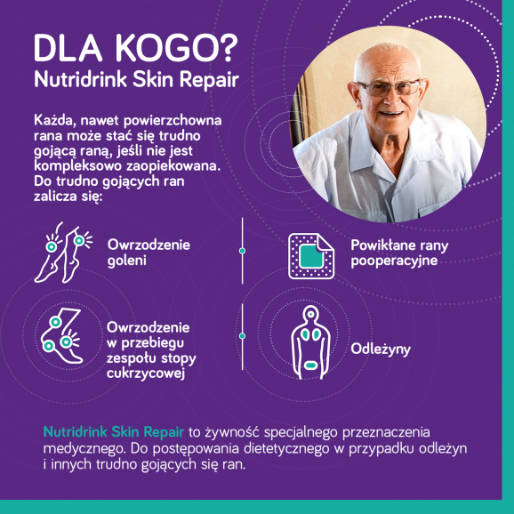 Nutridrink Skin Repair o smaku truskawkowym żywność specjalnego przeznaczenia medycznego (4 x 200 ml) Nutridrink Skin Repair o smaku truskawkowym żywność specjalnego przeznaczenia medycznego (4 x 200 ml) - zdjęcie produktu