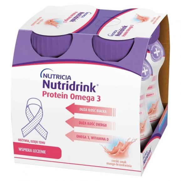 Nutridrink Protein Omega 3 (rześki smak mango-brzoskwinia) – żywność specjalnego przeznaczenia medycznego, doustny prepara Nutridrink Protein Omega 3 (rześki smak mango-brzoskwinia) – żywność specjalnego przeznaczenia medycznego, doustny prepara - zdjęcie produktu