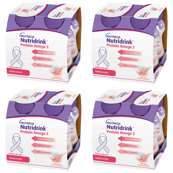 Nutridrink Protein Omega 3 (rześki smak mango-brzoskwinia) – żywność specjalnego przeznaczenia medycznego, doustny prepara Nutridrink Protein Omega 3 (rześki smak mango-brzoskwinia) – żywność specjalnego przeznaczenia medycznego, doustny prepara - zdjęcie produktu