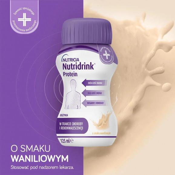 Nutridrink Protein o smaku waniliowym – żywność specjalnego przeznaczenia medycznego (4 x 125 ml) Nutridrink Protein o smaku waniliowym – żywność specjalnego przeznaczenia medycznego (4 x 125 ml) - zdjęcie produktu