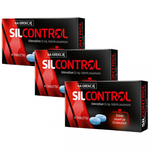 Silcontrol, 25 mg, tabletki powlekane, 3 x 4 sztuki Silcontrol, 25 mg, tabletki powlekane, 3 x 4 sztuki - zdjęcie produktu