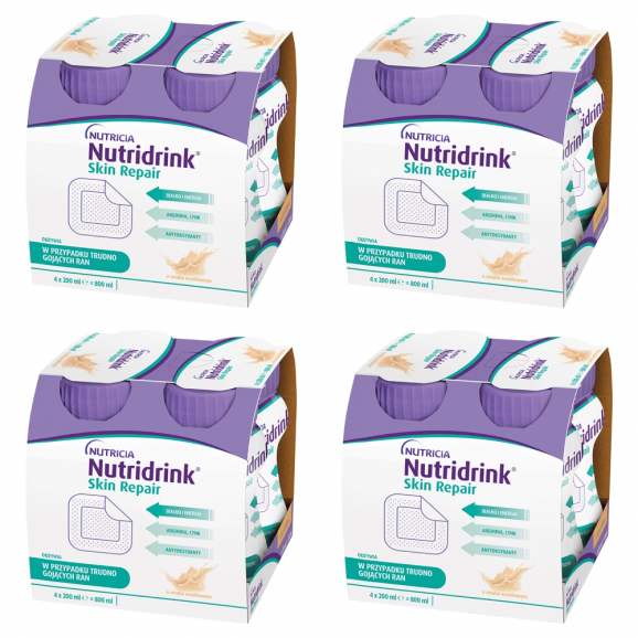Nutridrink Skin Repair o smaku waniliowym – żywność specjalnego przeznaczenia medycznego (16 x 200 ml) Nutridrink Skin Repair o smaku waniliowym – żywność specjalnego przeznaczenia medycznego (16 x 200 ml) - zdjęcie produktu