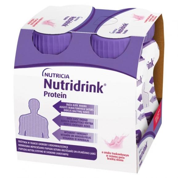 Nutridrink Protein, smak truskawkowy – żywność specjalnego przeznaczenia medycznego (4 x 125 ml) Nutridrink Protein, smak truskawkowy – żywność specjalnego przeznaczenia medycznego (4 x 125 ml) - zdjęcie produktu