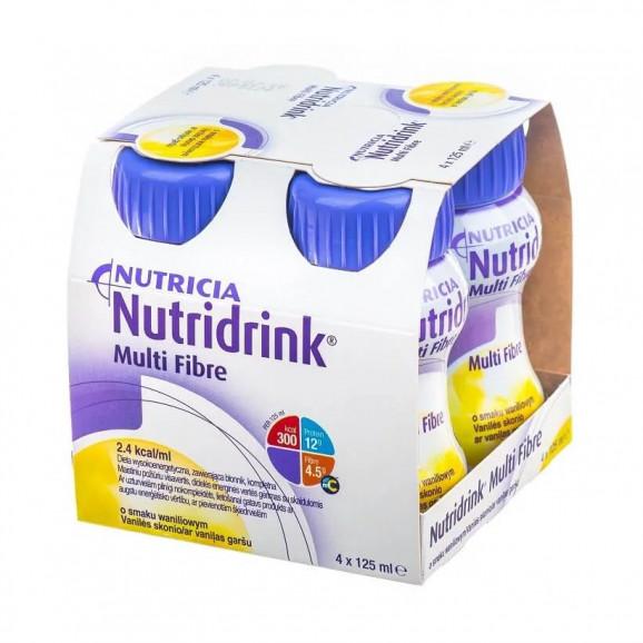 Nutridrink Multi Fibre o smaku waniliowym – żywność specjalnego przeznaczenia medycznego (4 x 125 ml) Nutridrink Multi Fibre o smaku waniliowym – żywność specjalnego przeznaczenia medycznego (4 x 125 ml) - zdjęcie produktu