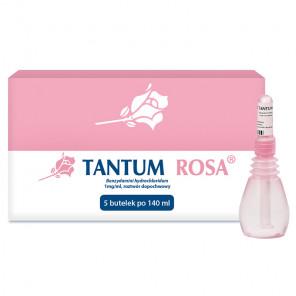 Tantum Rosa, 1 mg/ml, roztwór dopochwowy, 140 ml, 5 butelek - zdjęcie produktu