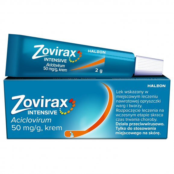 Zovirax Intensive 0,05 g/1 g, krem, 2 g (lek OTC) Zovirax Intensive 0,05 g/1 g, krem, 2 g (lek OTC) - zdjęcie produktu