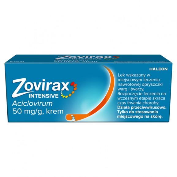 Zovirax Intensive 0,05 g/1 g, krem, 2 g (lek OTC) Zovirax Intensive 0,05 g/1 g, krem, 2 g (lek OTC) - zdjęcie produktu