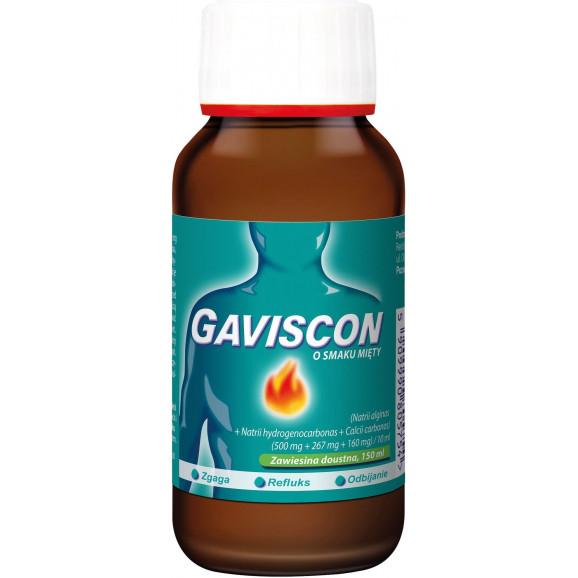 Gaviscon, zawiesina doustna o smaku miętowym – lek bez recepty (150 ml) Gaviscon, zawiesina doustna o smaku miętowym – lek bez recepty (150 ml) - zdjęcie produktu