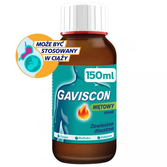 Gaviscon, zawiesina doustna o smaku miętowym – lek bez recepty (150 ml) Gaviscon, zawiesina doustna o smaku miętowym – lek bez recepty (150 ml) - zdjęcie produktu