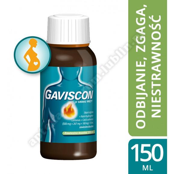 Gaviscon, zawiesina doustna o smaku miętowym – lek bez recepty (150 ml) Gaviscon, zawiesina doustna o smaku miętowym – lek bez recepty (150 ml) - zdjęcie produktu