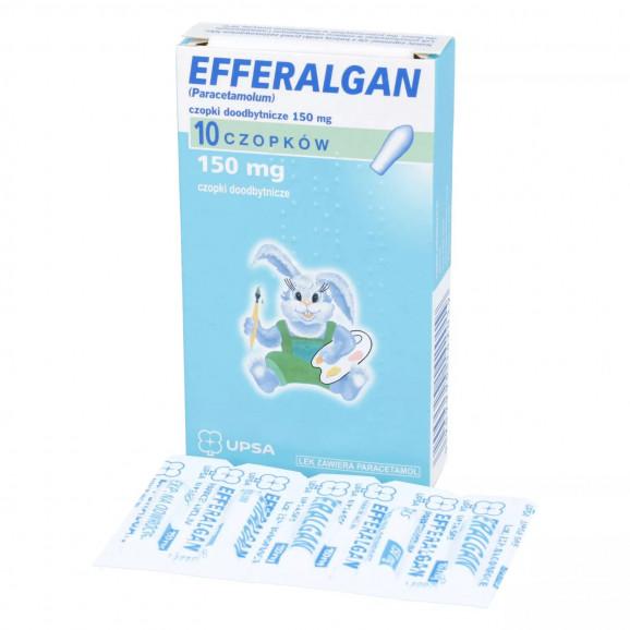 Efferalgan 150 mg, czopki doodbytnicze, 10 sztuk - zdjęcie produktu