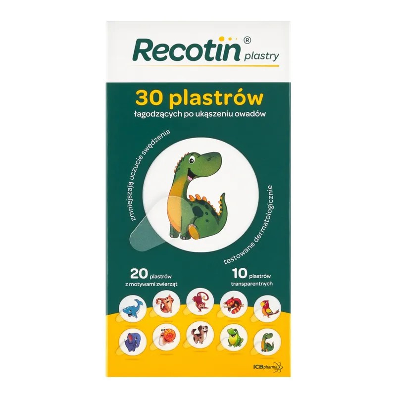 Recotin, plastry łagodzące ukąszenia owadów, 30 szt.