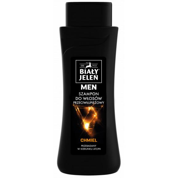 Biały Jeleń Men, szampon przeciwłupieżowy do włosów z ekstraktem z chmielu (300 ml) Biały Jeleń Men, szampon przeciwłupieżowy do włosów z ekstraktem z chmielu (300 ml) - zdjęcie produktu