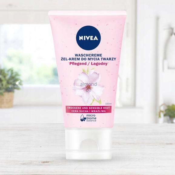 Nivea, żel-krem do mycia twarzy, łagodnie oczyszczający, cera sucha i wrażliwa (150 ml) - zdjęcie produktu