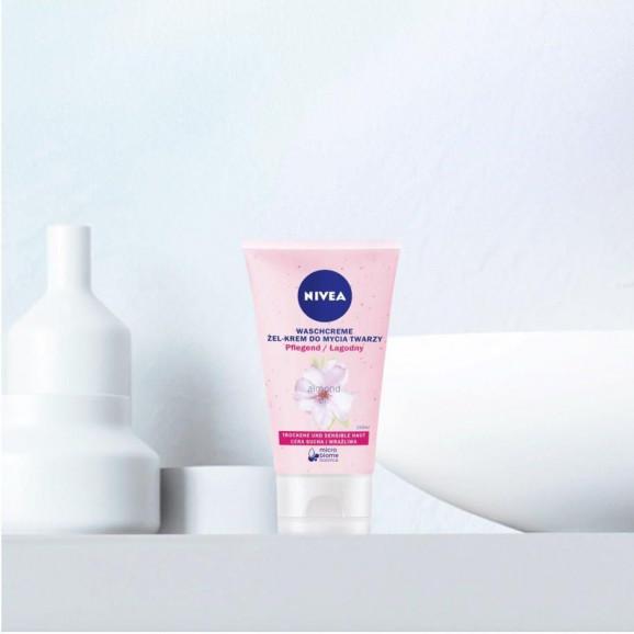 Nivea, żel-krem do mycia twarzy, łagodnie oczyszczający, cera sucha i wrażliwa (150 ml) - zdjęcie produktu