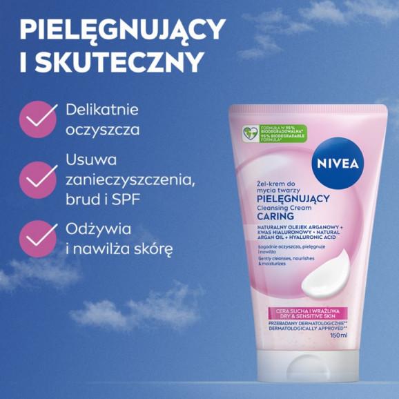 Nivea, żel-krem do mycia twarzy, łagodnie oczyszczający, cera sucha i wrażliwa (150 ml) - zdjęcie produktu