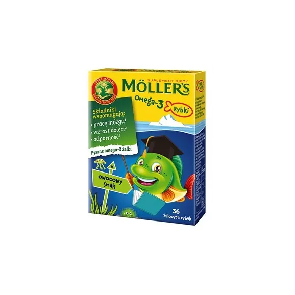 Mollers Omega-3 Rybki, żelki, smak owocowy, 36 szt. - zdjęcie produktu